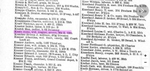 1870 Trow City Directory New York city Anne Knatz